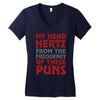 my head hertz from these puns Women's V-Neck T-Shirt