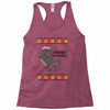ugly dinosaur merry christmas Racerback Tank