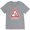 body under construction road sign V-Neck Tee