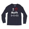 kids boys childrens i love math 1+1=11 funny Long Sleeve Shirts