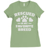 rescued is my favorite breed Ladies Fitted T-Shirt