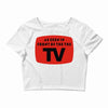 as seen in front of the the tv Crop Top