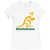 wallabies gold logo Ladies Fitted T-Shirt