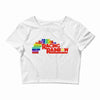 racing rainbow Crop Top