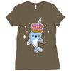 narwhal donuts cute unicorn sweet cool awesome Ladies Fitted T-Shirt