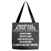 Smartass June Girl Tote Bags