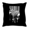 banksy street art zebra bar code Throw Pillow