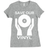 save our vinyl dj club Ladies Fitted T-Shirt