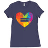 Rainbow Equality Heart Ladies Fitted T-Shirt