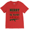 Merry Christmas Ya Filthy Animal V-Neck Tee