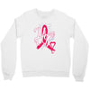 breast cancer awareness hope ribbon heart Crewneck Sweatshirt