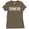samcro funny retro biker gang sons fancy dress anarchy vintage Ladies Fitted T-Shirt