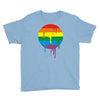 rainbow colored stripes dot running splashes Youth Tee