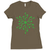snowflake geek usb green Ladies Fitted T-Shirt