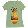 pineapple and beach Ladies Fitted T-Shirt