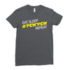 eat, sleep, pewpew, repeat Ladies Fitted T-Shirt