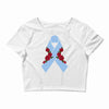 stomach cancer ribbon and rose Crop Top