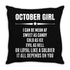 Super October Girl Throw Pillow