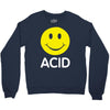 acid house smiley face 90's rave club hardcore party Crewneck Sweatshirt