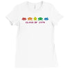 funny retro space invaders 'class of 1978' Ladies Fitted T-Shirt