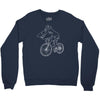 shark riding bicycle bike funny Crewneck Sweatshirt
