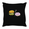 cheeseburger pranks doughnut Throw Pillow