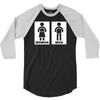 restroom sign sticker vinyl decal 3/4 Sleeve Shirt
