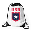 land of the free Drawstring Bags