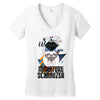 who loves miniatur schnauzer Women's V-Neck T-Shirt