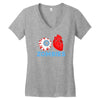 i heart zombies scary eye bloody heart halloween Women's V-Neck T-Shirt