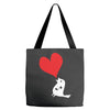 bird love heart animal graph note music party pop art gift Tote Bags