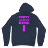 party location here Unisex Hoodie