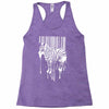banksy street art zebra bar code Racerback Tank
