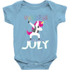 july born unicorns Baby Bodysuit