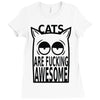 cats are fucking awesome Ladies Fitted T-Shirt