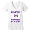 gamer pc controller game funny slogan Women's V-Neck T-Shirt