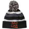 223835 Holloway Striped Beanie with Pom