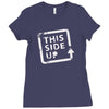 this side up funny drinking Ladies Fitted T-Shirt