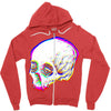 skull glitch Zipper Hoodie