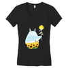 totoro sunflower Women's V-Neck T-Shirt