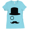 moustache gentleman Ladies Fitted T-Shirt