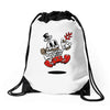 modern hero Drawstring Bags