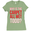 why is the carpet wet todd Ladies Fitted T-Shirt