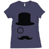 moustache gentleman Ladies Fitted T-Shirt
