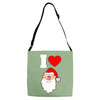i love santa noel Adjustable Strap Totes