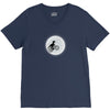 Dinosaur Riding A Bike To The Moon V-Neck Tee