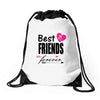 best friends forever Drawstring Bags