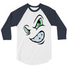 angry cartoon face 3/4 Sleeve Shirt