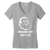 where my hoes Women's V-Neck T-Shirt