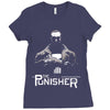 black and white Ladies Fitted T-Shirt